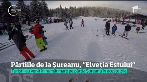 În Masivul Şureanu, turiştii povestesc că au găsit şi în România pârtii ca afară