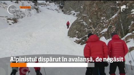 Alpinistul dispărut în avalanșă, de negăsit