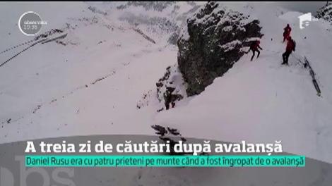 Căutările alpinistului îngropat de avalanşă în Bucegi continuă cu forţe noi