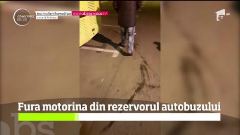 Fura motorină din rezervorul autobuzului