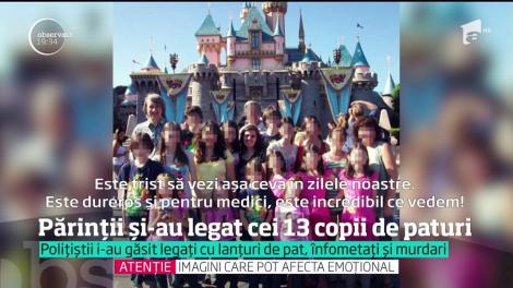 Caz șocant! 13 copii au fost torturați de părinți, întreaga viaţă. Erau legați cu lanțuri de pat și înfometați. Polițiștii au rămas fără cuvinte, când i-au găsit