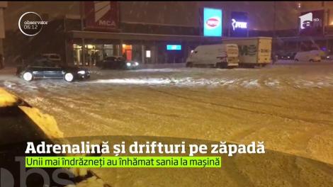Au fost şi şoferi care s-au bucurat însă, de zăpadă