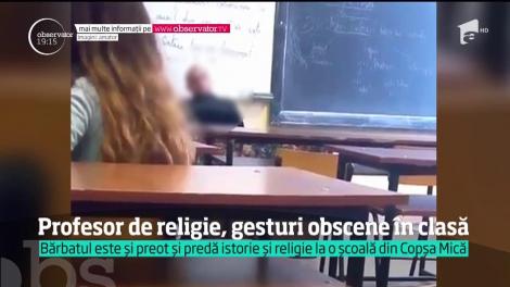 Un profesor de religie a fost filmat făcând gesturi obscene la catedră, într-o clasă din Sibiu
