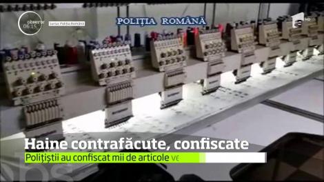 Poliţiştii din Ilfov au descins într-un imobil unde se fabricau articole de îmbrăcăminte falsificate