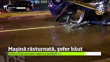 Un şofer băut s-a răsturnat cu maşina în centrul oraşului Galaţi