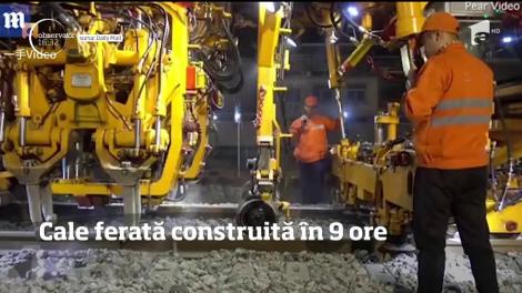 Imagini spectaculoase în China! 1500 de oameni au construit o cale ferată de înaltă viteză în noua ore