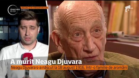 Istoricul Neagu Djuvara a încetat din viaţă