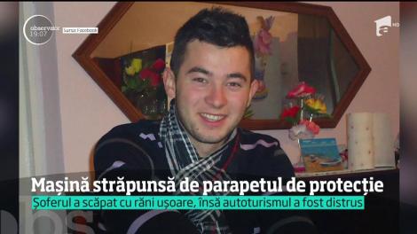 Câţiva centimetri au făcut diferenţa între viaţă şi moarte pentru un militar din Cluj. Un parapet i-a străpuns maşina, de la un cap la altul