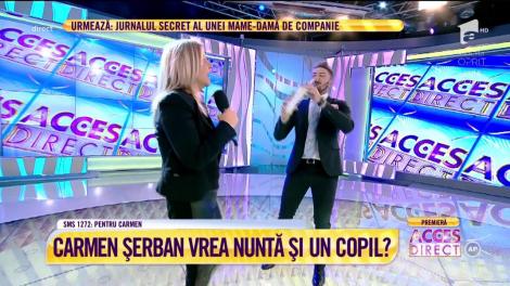 Carmen Șerban cântă melodia "Amen, Amen", în premieră, la „Acces Direct”. Totul despre iubitul ei, cel care o va conduce, cel mai probabil, la altar
