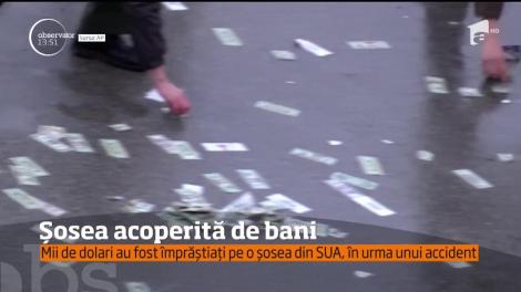 A plouat cu bani pe o şosea din Statele Unite