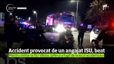 Accident provocat de un angajat ISU, beat, în Râmnicu Vâlcea