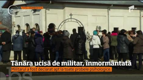 Tânăra ucisă de militarul din Titu, condusă pe ultimul drum