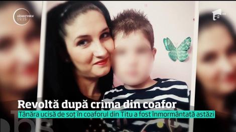 Tânăra ucisă de soț în coaforul din Titu a fost înmormântată