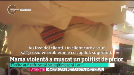 O mamă care şi-a lovit crunt băiatul de şase ani într-un magazin a dus lupte corp la corp cu poliţiştii: „E copilul meu și fac ce vreau!”