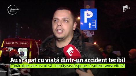 Patru tineri au scăpat cu viață dintr-un accident pe o şosea din Bucureşti