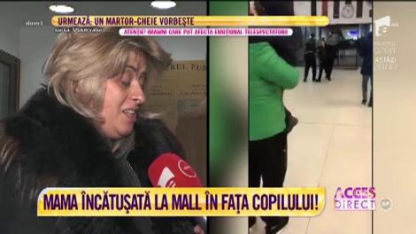 Un copil, martor la încătușarea propriei mame, într-un mall din Capitală