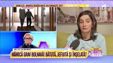 Mama Lăcrămioara se simte bătaia de joc a tatălui copilei sale: "El mă bătea și fetița se uita la mine și plângea"
