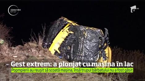 Gest şocant după o ceartă cu soţia. A plonjat cu mașina în lac