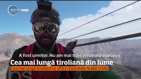 Cea mai lungă tiroliana din lume, în Emiratele Arabe Unite