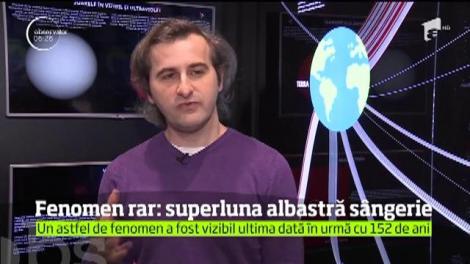 Omenirea a fost martora unui fenomen astronomic deosebit de rar. Superluna-albastră-sângerie!