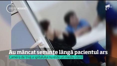 Scenă revoltătoare în Spitalul de Urgenţă din Vaslui. Mai multe asistente scuipă coji de seminţe lângă un pacient pansat pentru arsuri