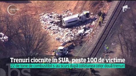 Grav accident feroviar în Statele Unite. Doi oameni au murit şi peste 100 au fost răniţi, după ce un tren de pasageri şi unul de marfă s-au ciocnit în Carolina de Sud
