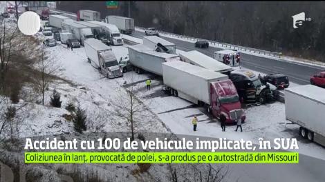Aproape o sută de vehicule au fost implicate într-o ciocnire în lanţ, pe o autostradă din statul american Missouri