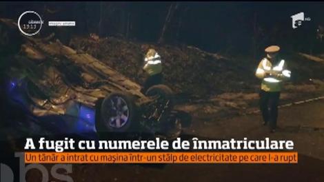 Accident spectaculos la Iaşi. Vinovatul a fugit cu plăcuţele de înmatriculare ale maşinii