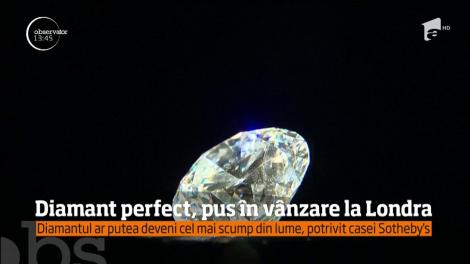 Diamant alb, perfect, de mărimea unei căpşuni, pus la vânzare la Londra
