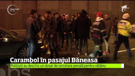 Pasajul Băneasa a fost blocat din cauza a două accidente