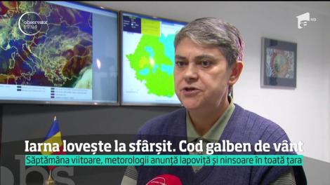 Iarna loveşte la sfârşit! Cod galbe de vânt în mai multe judeţe