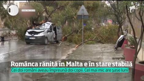 Tânăra româncă rănită în furtuna ucigaşă din Malta se simte mai bine