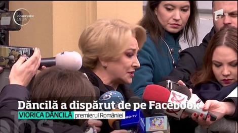 Premierul Viorica Dăncilă a dispărut Facebook. Care a fost motivul