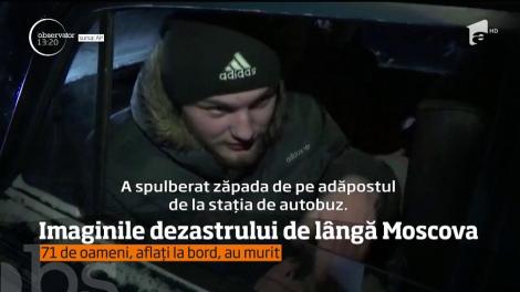 Primele imagini cu avionul prăbușit lângă Moscova