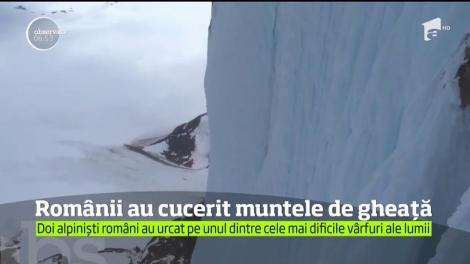 O săptămână de căţărare şi doar 15 ore de somn. Românii au cucerit muntele de gheață