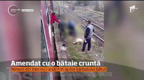Scene şocante într-o gară din Arad. Un bărbat a fost scos din tren şi bătut măr. Agresorii: un controlor şi doi călători