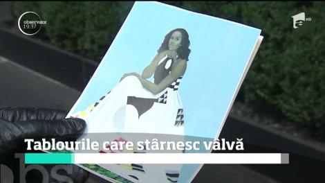 Barack Obama si soţia lui, Michelle, atrag atenţia chiar şi în artă. Portretele lor oficiale au fost prezentate publicului