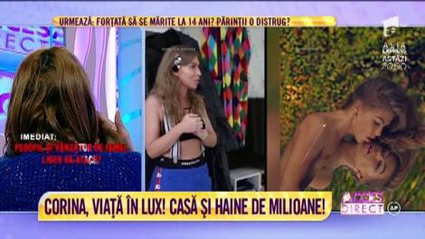 Corina Bud, viaţă EXCENTRICĂ: casă de lux, bijuterii şi haine de mii de euro. Ce au găsit reporterii în dressing-ul cântăreţei
