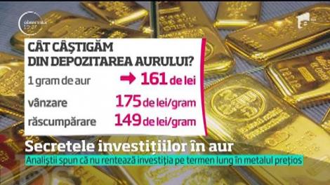 Secretele investițiilor în aur. Atenţie! Depozitat la bancă, aurul se poate dovedi şi nerentabil