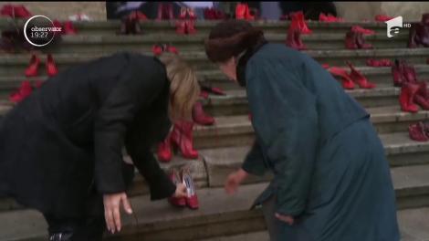 ”Dragostea poartă pantofii roșii”. De Ziua Iubirii, în ajutorul victimelor violenţei în familie, au sărit sute de oameni