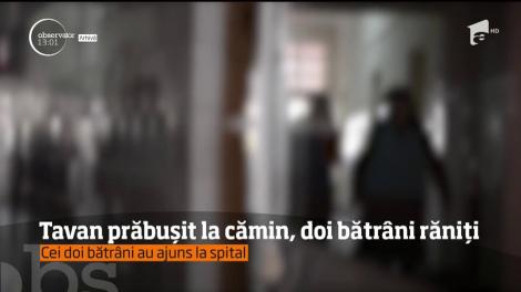 Clipe groaznice într-un cămin din Sighetu Marmaţiei. Tavanul unei camere s-a prăbuşit, iar doi batrâni au ajuns la spital
