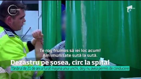 Consul, ambasador, tâlhar şi şofer fără permis. Un tânăr care a furat o maşină de lux a întruchipat toate aceste personaje, în fața polițiștilor