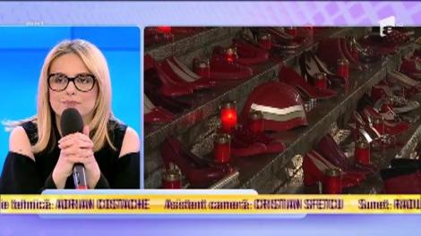 Campania ”Dragostea poartă pantofi roșii”. Manifest pentru femeile bătute, la Muzeul Naţional de Istorie