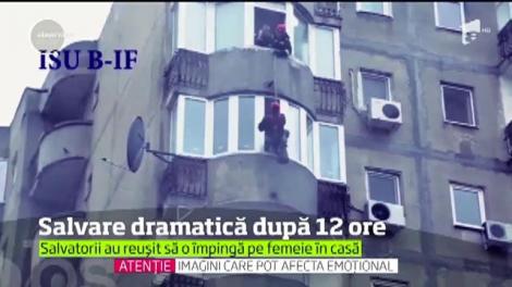 O tânără a stat suspendată o noapte întreagă pe o muchie de balcon, la etajul şase, în centrul Capitalei