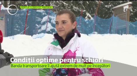 Predeal, o stațiune specială. Pe pârtia Clăbucet a fost instalată o bandă transportoare