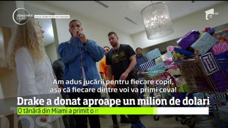 Drake a donat aproape un milion de dolari
