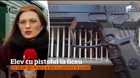 Caz fără precedent în România! Un elev din Arad a venit la liceu înarmat cu un pistol!