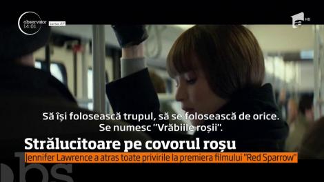 Jennifer Lawrence a atras toate privirile la premiera noului ei film, "Red Sparrow"