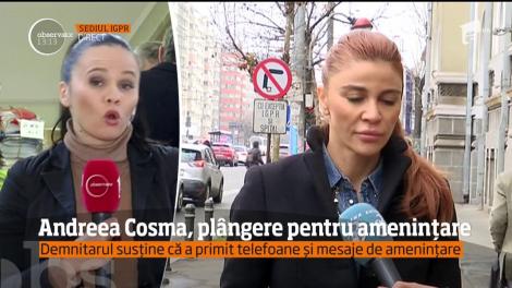 Deputatul Andreea Cosma, plângere pentru ameninţare
