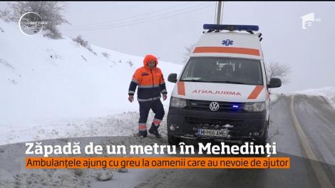 Zăpadă de un metru în Mehedinţi